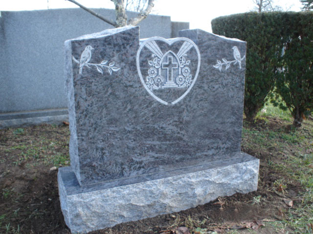 Marble Monument · Memorial with Heart and Birds