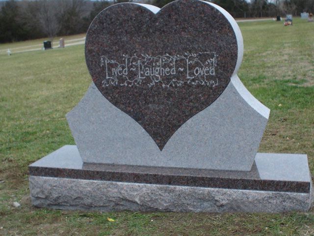 Stone Memorial Heart Monument · Lived, Laughed, Loved